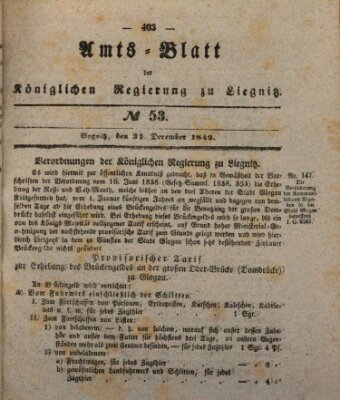 Amts-Blatt der Preußischen Regierung zu Liegnitz Samstag 31. Dezember 1842