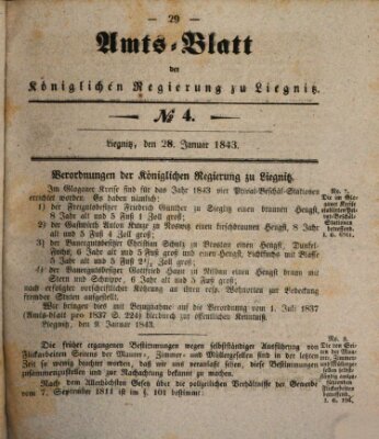 Amts-Blatt der Preußischen Regierung zu Liegnitz Samstag 28. Januar 1843