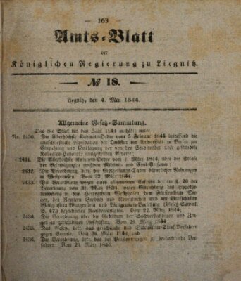 Amts-Blatt der Preußischen Regierung zu Liegnitz Samstag 4. Mai 1844