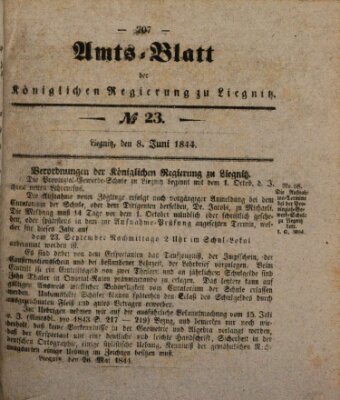 Amts-Blatt der Preußischen Regierung zu Liegnitz Samstag 8. Juni 1844