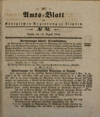 Amts-Blatt der Preußischen Regierung zu Liegnitz Samstag 10. August 1844