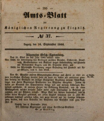 Amts-Blatt der Preußischen Regierung zu Liegnitz Samstag 14. September 1844
