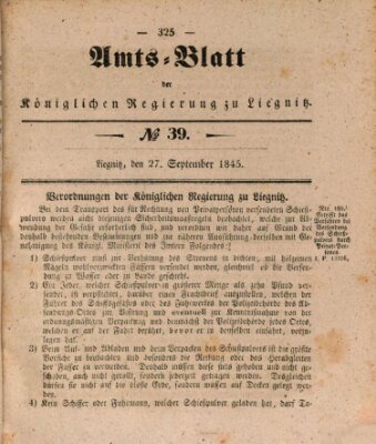 Amts-Blatt der Preußischen Regierung zu Liegnitz Samstag 27. September 1845