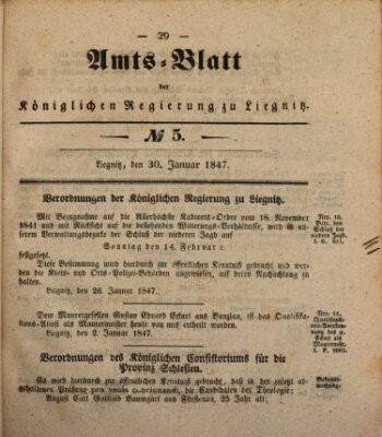 Amts-Blatt der Preußischen Regierung zu Liegnitz Samstag 30. Januar 1847