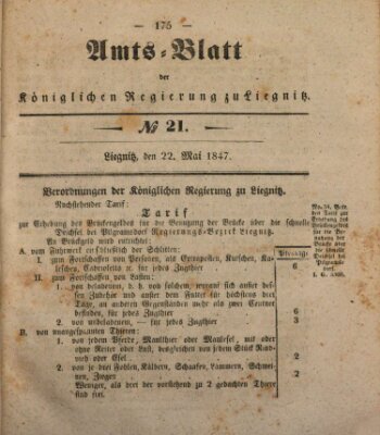 Amts-Blatt der Preußischen Regierung zu Liegnitz Samstag 22. Mai 1847