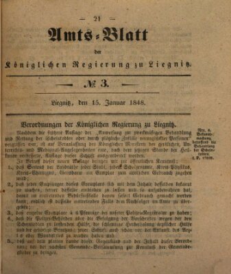 Amts-Blatt der Preußischen Regierung zu Liegnitz Samstag 15. Januar 1848