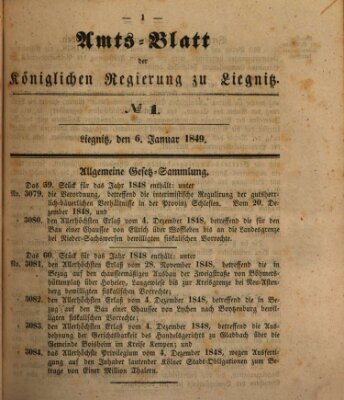 Amts-Blatt der Preußischen Regierung zu Liegnitz Samstag 6. Januar 1849