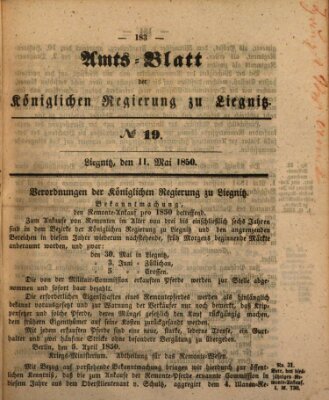 Amts-Blatt der Preußischen Regierung zu Liegnitz Samstag 11. Mai 1850