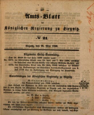 Amts-Blatt der Preußischen Regierung zu Liegnitz Samstag 25. Mai 1850