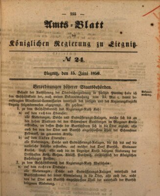 Amts-Blatt der Preußischen Regierung zu Liegnitz Samstag 15. Juni 1850