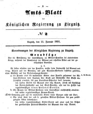 Amts-Blatt der Preußischen Regierung zu Liegnitz Samstag 11. Januar 1851