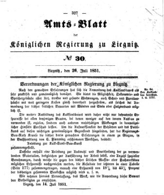 Amts-Blatt der Preußischen Regierung zu Liegnitz Samstag 26. Juli 1851