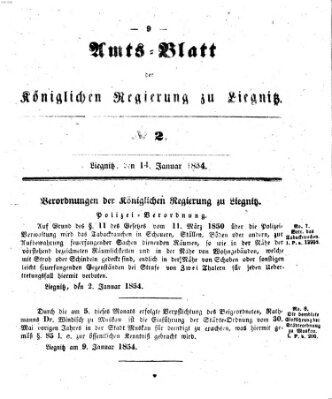 Amts-Blatt der Preußischen Regierung zu Liegnitz Samstag 14. Januar 1854