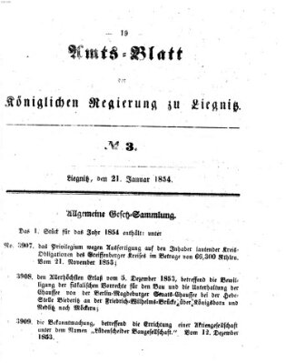 Amts-Blatt der Preußischen Regierung zu Liegnitz Samstag 21. Januar 1854