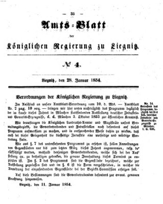 Amts-Blatt der Preußischen Regierung zu Liegnitz Samstag 28. Januar 1854