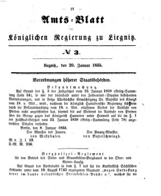 Amts-Blatt der Preußischen Regierung zu Liegnitz Samstag 20. Januar 1855