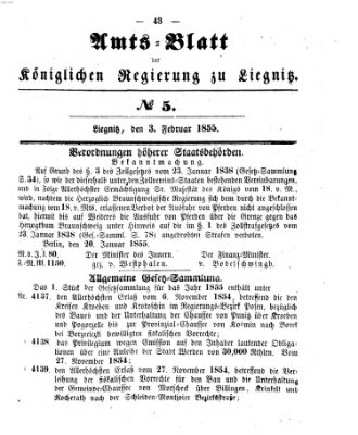 Amts-Blatt der Preußischen Regierung zu Liegnitz Samstag 3. Februar 1855