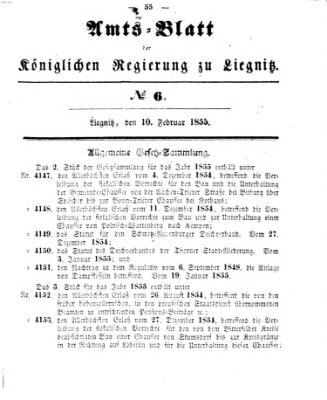 Amts-Blatt der Preußischen Regierung zu Liegnitz Samstag 10. Februar 1855