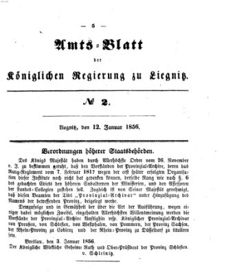 Amts-Blatt der Preußischen Regierung zu Liegnitz Samstag 12. Januar 1856