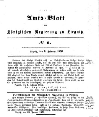 Amts-Blatt der Preußischen Regierung zu Liegnitz Samstag 9. Februar 1856