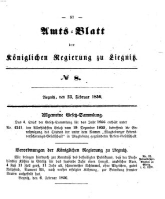 Amts-Blatt der Preußischen Regierung zu Liegnitz Samstag 23. Februar 1856