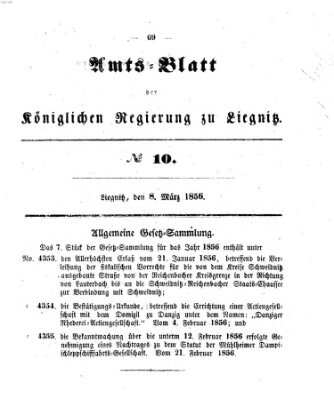 Amts-Blatt der Preußischen Regierung zu Liegnitz Samstag 8. März 1856