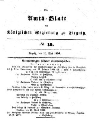 Amts-Blatt der Preußischen Regierung zu Liegnitz Samstag 10. Mai 1856