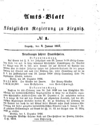 Amts-Blatt der Preußischen Regierung zu Liegnitz Samstag 3. Januar 1857