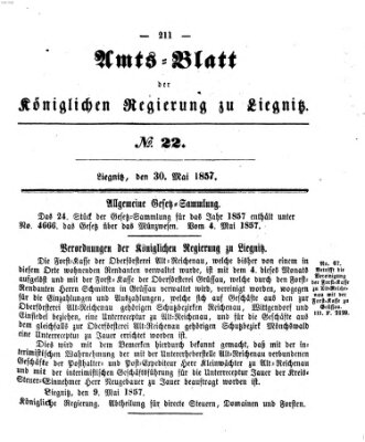 Amts-Blatt der Preußischen Regierung zu Liegnitz Samstag 30. Mai 1857