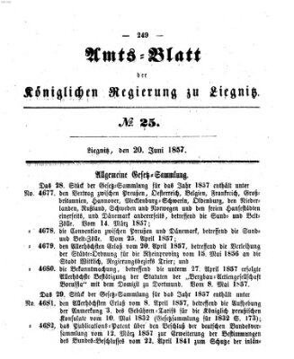 Amts-Blatt der Preußischen Regierung zu Liegnitz Samstag 20. Juni 1857