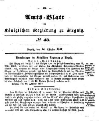 Amts-Blatt der Preußischen Regierung zu Liegnitz Samstag 24. Oktober 1857