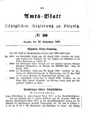 Amts-Blatt der Preußischen Regierung zu Liegnitz Samstag 25. September 1858