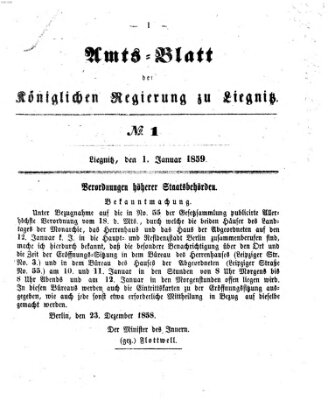 Amts-Blatt der Preußischen Regierung zu Liegnitz Samstag 1. Januar 1859