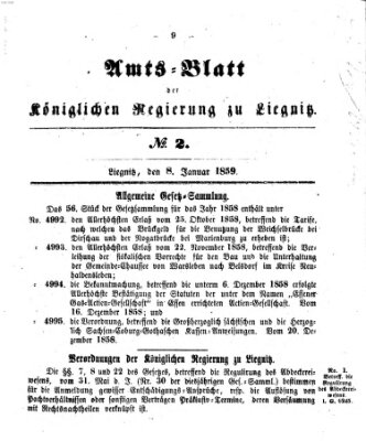 Amts-Blatt der Preußischen Regierung zu Liegnitz Samstag 8. Januar 1859