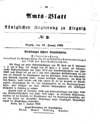 Amts-Blatt der Preußischen Regierung zu Liegnitz Samstag 15. Januar 1859