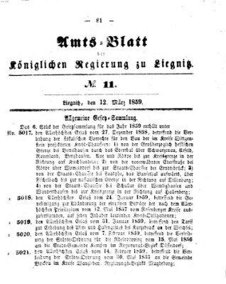 Amts-Blatt der Preußischen Regierung zu Liegnitz Samstag 12. März 1859