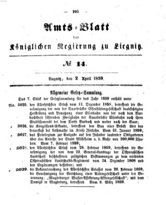 Amts-Blatt der Preußischen Regierung zu Liegnitz Samstag 2. April 1859