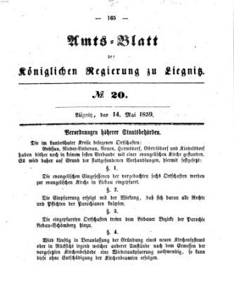 Amts-Blatt der Preußischen Regierung zu Liegnitz Samstag 14. Mai 1859