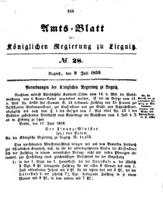 Amts-Blatt der Preußischen Regierung zu Liegnitz Samstag 9. Juli 1859