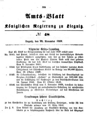 Amts-Blatt der Preußischen Regierung zu Liegnitz Samstag 26. November 1859