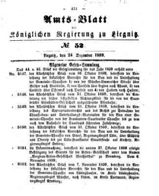 Amts-Blatt der Preußischen Regierung zu Liegnitz Samstag 24. Dezember 1859