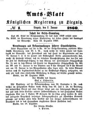 Amts-Blatt der Preußischen Regierung zu Liegnitz Samstag 7. Januar 1860