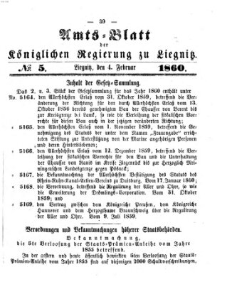 Amts-Blatt der Preußischen Regierung zu Liegnitz Samstag 4. Februar 1860