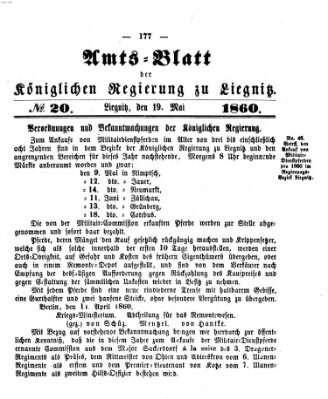 Amts-Blatt der Preußischen Regierung zu Liegnitz Samstag 19. Mai 1860