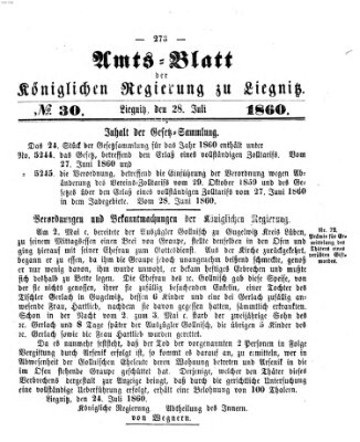 Amts-Blatt der Preußischen Regierung zu Liegnitz Samstag 28. Juli 1860