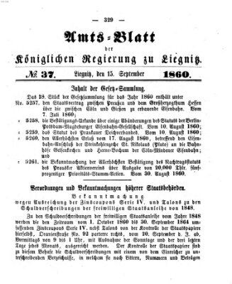 Amts-Blatt der Preußischen Regierung zu Liegnitz Samstag 15. September 1860