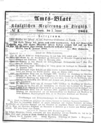 Amts-Blatt der Preußischen Regierung zu Liegnitz Samstag 5. Januar 1861