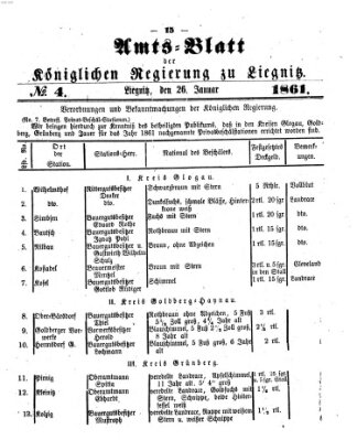 Amts-Blatt der Preußischen Regierung zu Liegnitz Samstag 26. Januar 1861