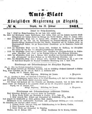 Amts-Blatt der Preußischen Regierung zu Liegnitz Samstag 23. Februar 1861