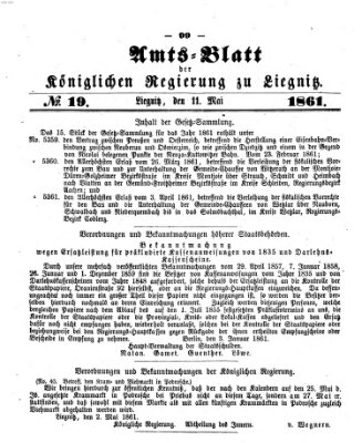 Amts-Blatt der Preußischen Regierung zu Liegnitz Samstag 11. Mai 1861